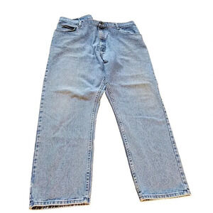 Wrangler Blue Jeans Mens Size 42 x 30 Relaxed Fit Denim Streewear Retro Y2K